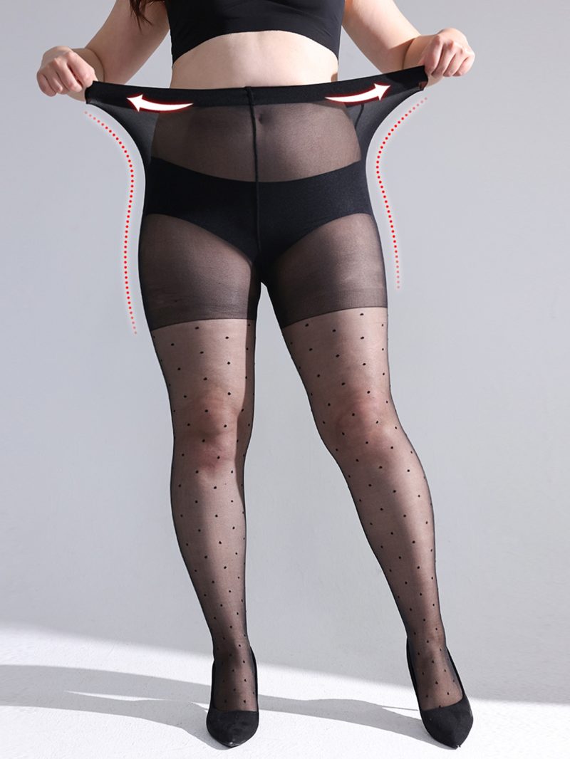 Transparent polka dot black women's spring and summer thin anti-snagging bare leg artifact black stockings sexy slimming non-falling pantyhose - Image 7