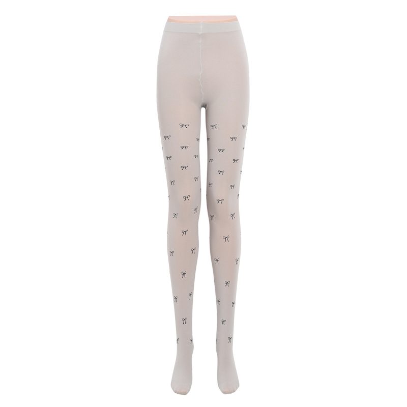 New white stockings women spring and summer anti-snagging pantyhose wholesale Lolita bow JK sexy black silk - Image 7