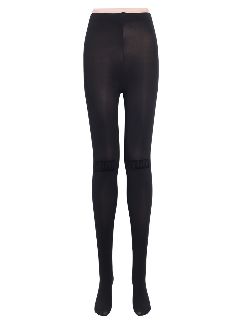 Fashion stockings flocked letter black stockings sexy beautiful legs female bottoming socks sexy no drop crotch romper long stockings - Image 7