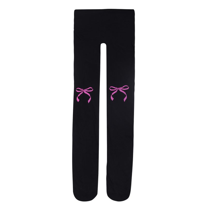 Transparent Socks with printed bows, new styles, free-cut stockings, thin pantyhose, sexy black silk stockings - Image 8