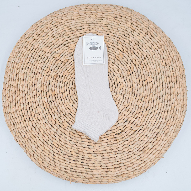 Men's Autumn Winter Thick Knit Socks: Retro Ethnic Twist Boat Socks - Image 6