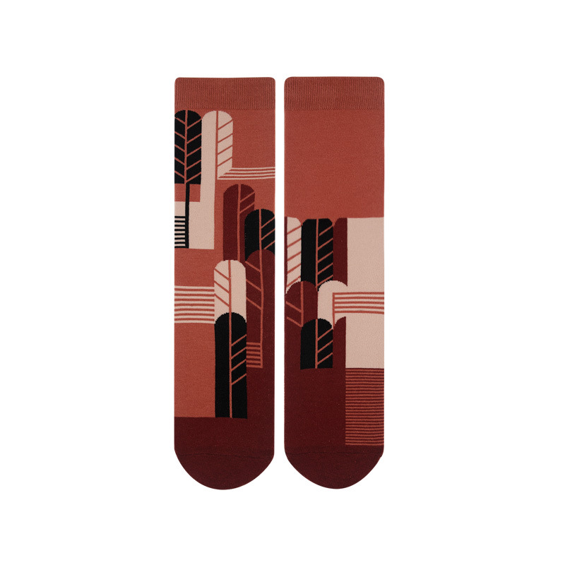Japanese Cotton Socks: Autumn Winter High-End Couple Jacquard - Image 3