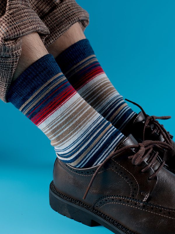 New Japanese retro socks men's ethnic style socks thickened trendy socks Harajuku socks men's socks winter striped gentleman socks