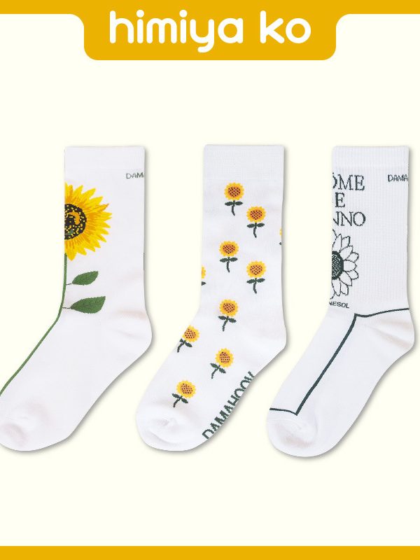 Trendy socks Four Seasons French designer flower socks personalized creative ins socks men's and women's socks cotton socks tube socks