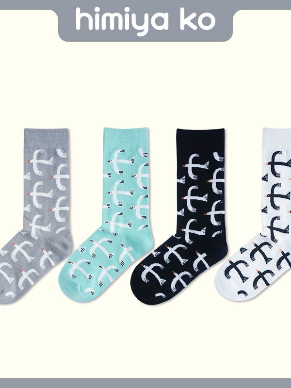 2025 Autumn and Winter New Original Design Seagull Cartoon Personalized Cotton Socks Mid-tube Socks for Men and Women Socks SOCKS