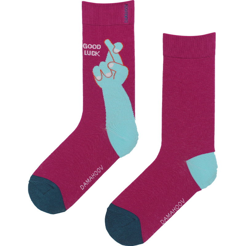 Harajuku Good Luck Socks: Autumn Winter Street Style Cotton Crew Socks - Image 5