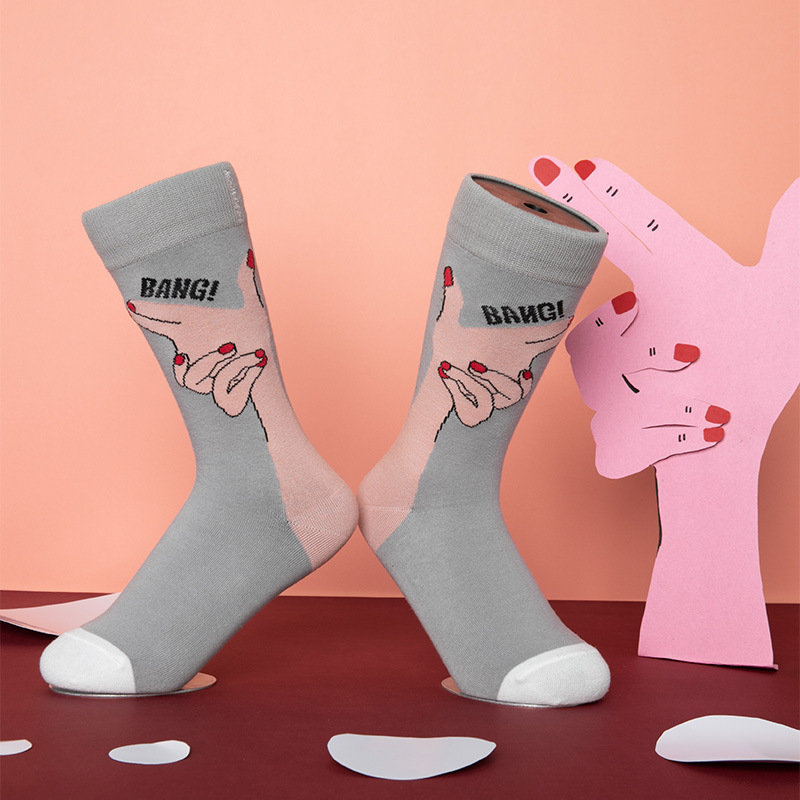 Harajuku Good Luck Socks: Autumn Winter Street Style Cotton Crew Socks - Image 9