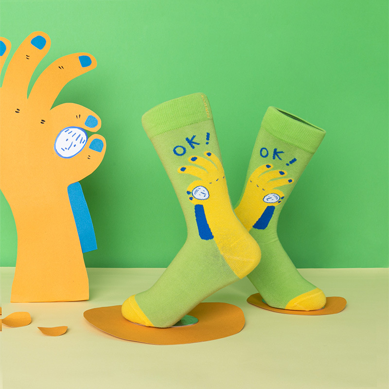 Harajuku Good Luck Socks: Autumn Winter Street Style Cotton Crew Socks - Image 7