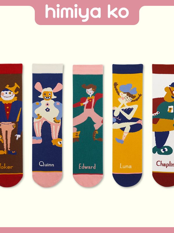 himiyako original design Magic Clown Family mid-calf length socks socks socks men and women pure cotton socks couple socks