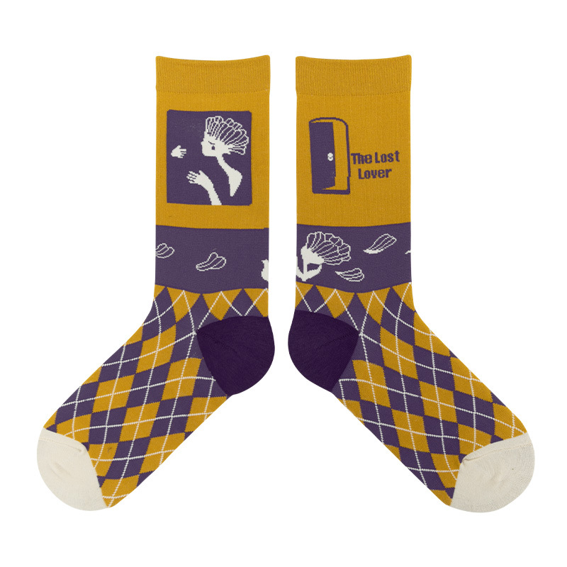 himiya ko Spring and Autumn Original Plant Man Series Tide Socks Men and Women Pure Cotton Socks Cute Lovers Socks Mid-Tube Socks - Image 7