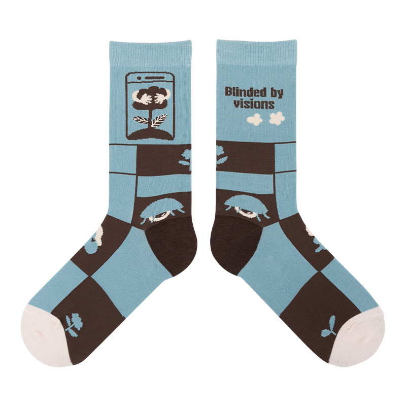 himiya ko Spring and Autumn Original Plant Man Series Tide Socks Men and Women Pure Cotton Socks Cute Lovers Socks Mid-Tube Socks - Image 8