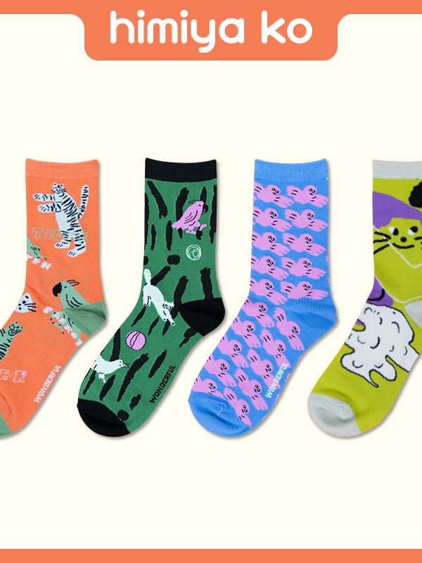 2025 Spring and Autumn New Pet Series Cute Illustration Wind ins Tide Socks Cotton Socks Women Socks Lovers Socks