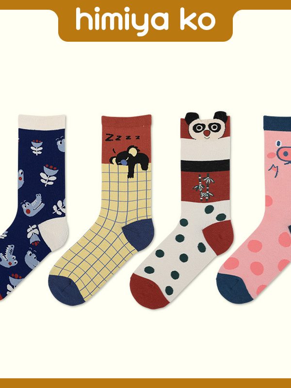 Socks Women's Autumn and Winter Wild Zoo Cartoon Illustration Women's Socks Cute Fashionable Socks Cotton Socks Mid-tube Socks