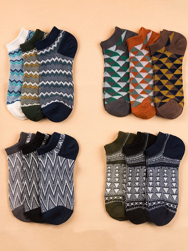 ECHENON socks men spring and summer new style personalized boat socks sports street style socks short socks trend socks