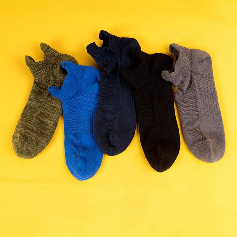 Men's Cotton Boat Socks: Japanese Terry Yoga Running Socks for Spring Summer - Image 2