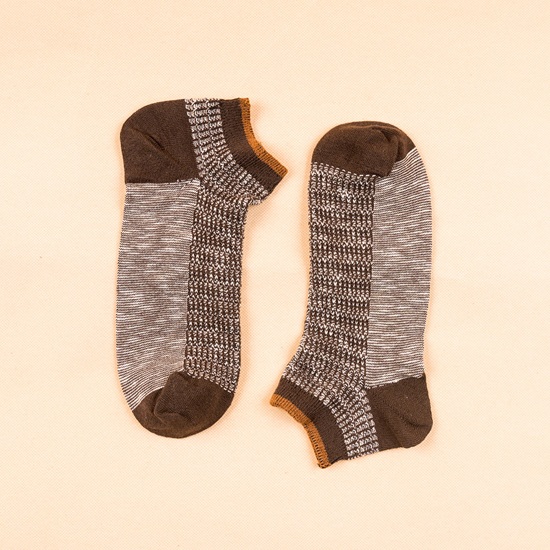 Men's Slub Cotton Ankle Socks: Retro Low Cut, Boneless Toe, Spring Summer - Image 6