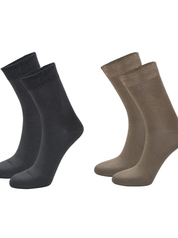 Autumn and winter new socks men's diamond solid color all-match bamboo charcoal fiber men's business socks Amazon socks