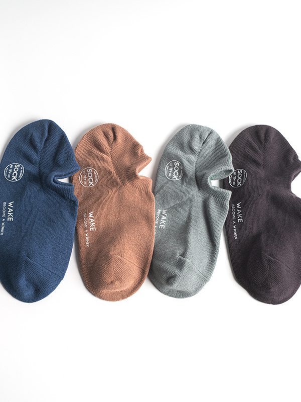 Spot ECHENON men's socks summer thin boat Socks men Korean letter printing solid color socks