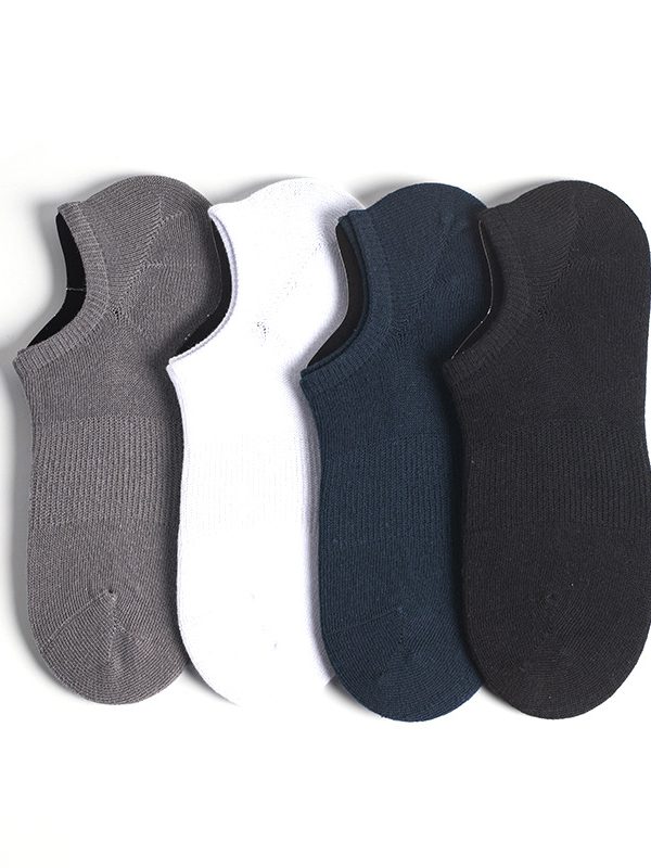 ECHENON combed cotton socks men's spring and summer thin short tube boat Socks solid color all-match Sports boneless socks