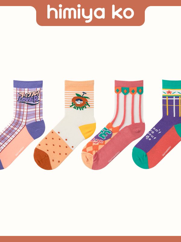 Socks Women's Spring and Summer New Glass Silk Stockings Japanese Showa Series Mid-length Socks Cute Women's Socks