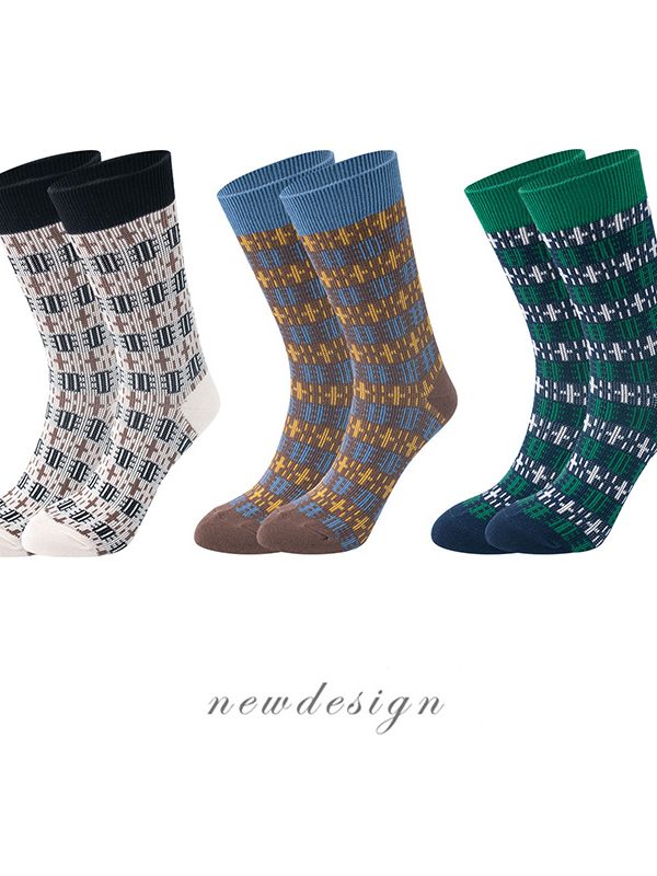 Socks Men's Spring and Summer Thin Japanese Cotton Men's Socks Retro Ethnic Style Double Needle Double Path No Line Sports Fashionable Socks for Men