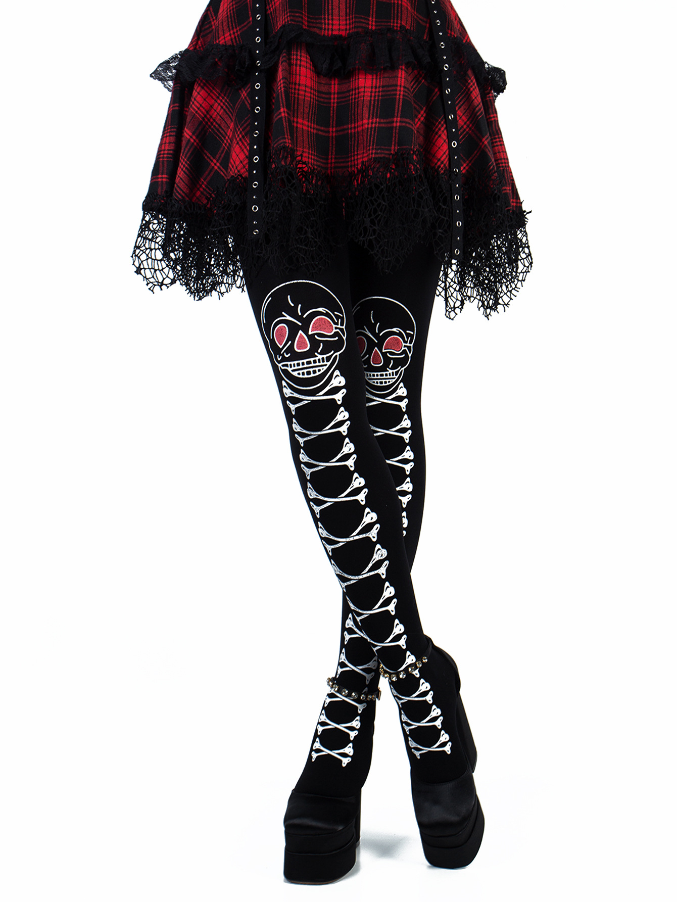 Halloween pantyhose sexy black skull print party bottom masquerade costume stockings