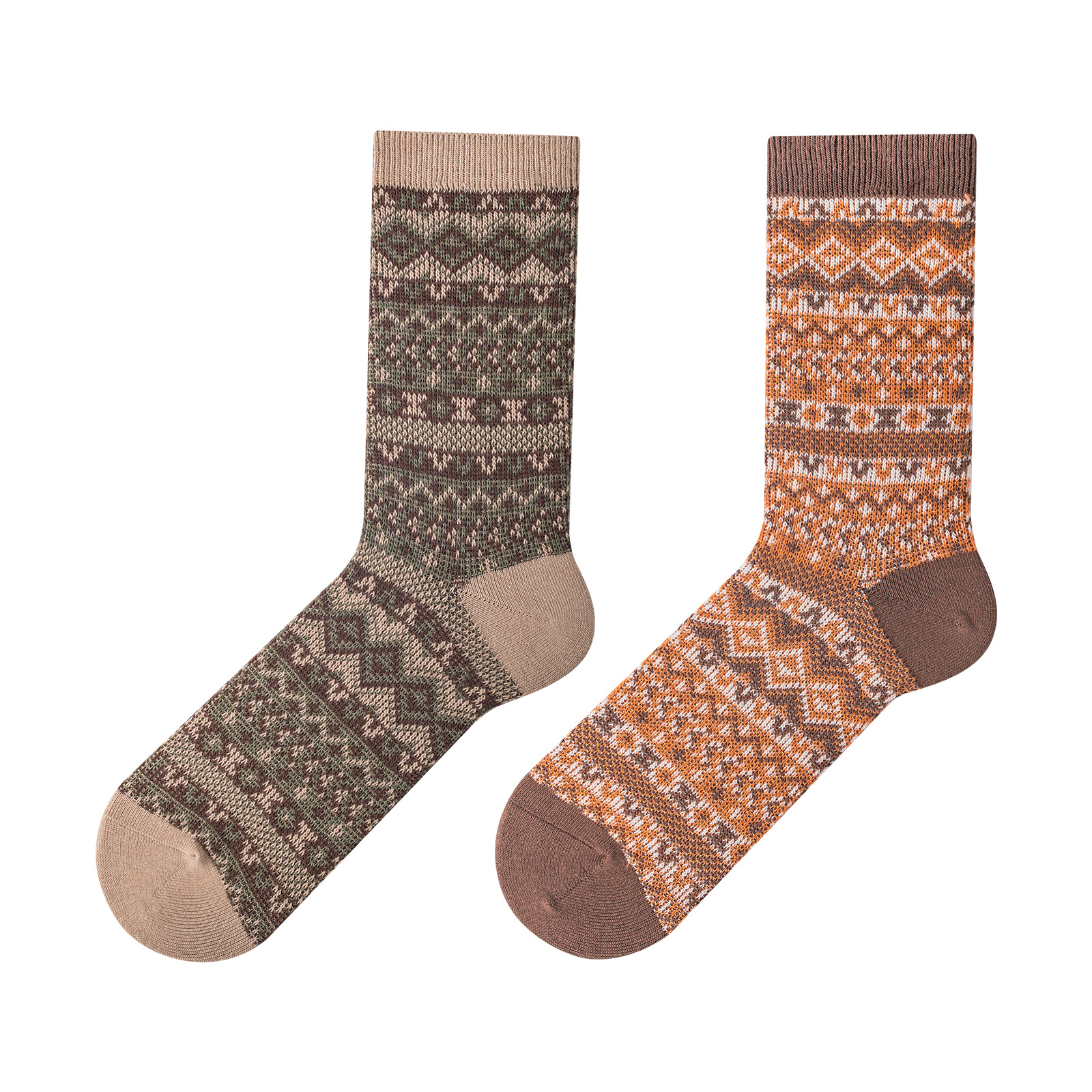 Retro American Combed Cotton Socks: Autumn Winter Ethnic Couple Socks - Image 6