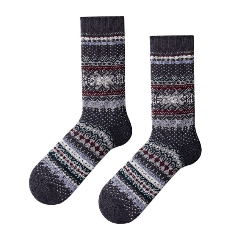 Socks Men's Autumn and Winter Trendy Brand Ami Khaji American Red Ji Tooling Vintage Ethnic Style Winter Thickened Thick Line Stockings - Image 8