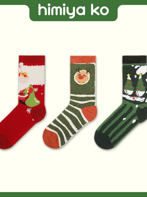 Autumn and Winter Christmas Socks Fairy House Thickened Cotton Socks for Men and Women Mid-length Socks Adult Couple's Greeting Card Gift Bag Socks