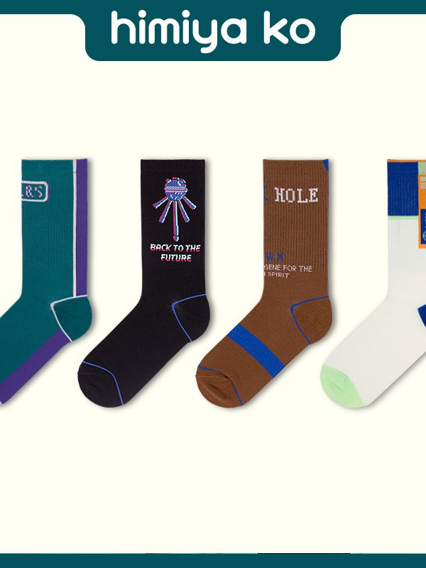 Socks Autumn and Winter Cotton Socks Space Series Street Trendy Socks ins Couple Socks Cotton Socks Jacquard Men's Socks