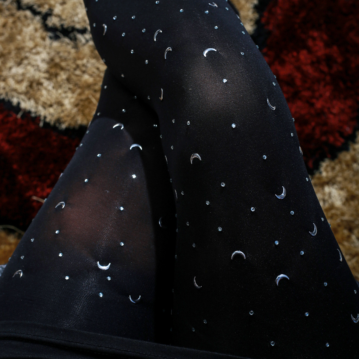 Sexy Moonlit Black Stockings: Anti-Snag Pantyhose for Bare Leg Look - Image 4