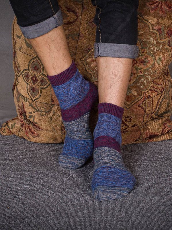 Autumn and Winter trendy men's socks  thick needle retro socks men's ethnic style socks new WAZI cotton socks