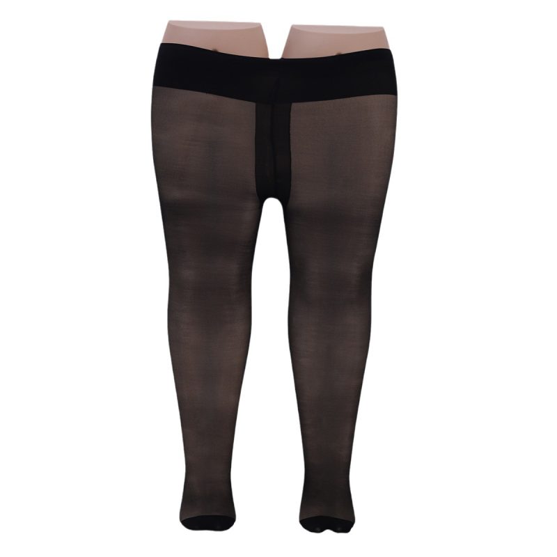 Fashion black silk bare legs artifact women's black skin-transparent pantyhose plus length fake transparent autumn and winter plus velvet thickened leggings - Image 6