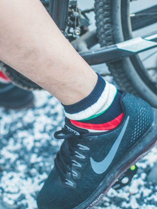 Autumn and winter new socks  double needle retro socks men's wide stripe ethnic style socks men