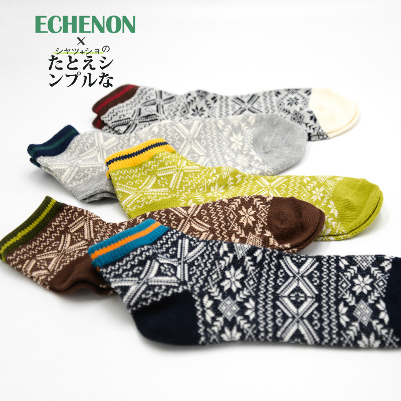 Men's Retro Ethnic Socks: Thick Cotton Harajuku Style for Fall & Winter - Image 2