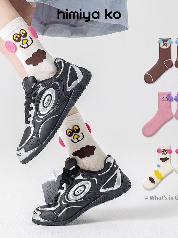 2025 summer new three-dimensional ears multi-color mix and match personality socks men and women same style cartoon fun funny socks