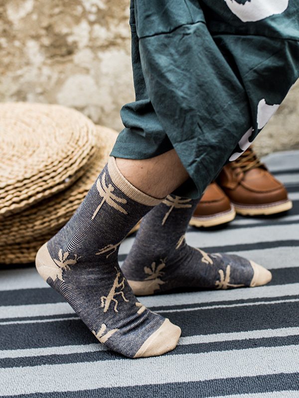 Japanese autumn and winter new trendy men's cotton socks  retro socks ethnic Japanese socks
