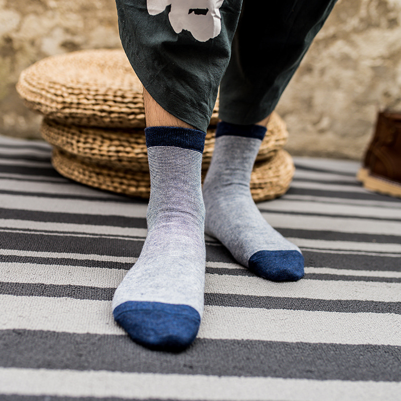 Men's Retro Japanese Socks: Autumn Winter Cotton Ethnic Tide Socks