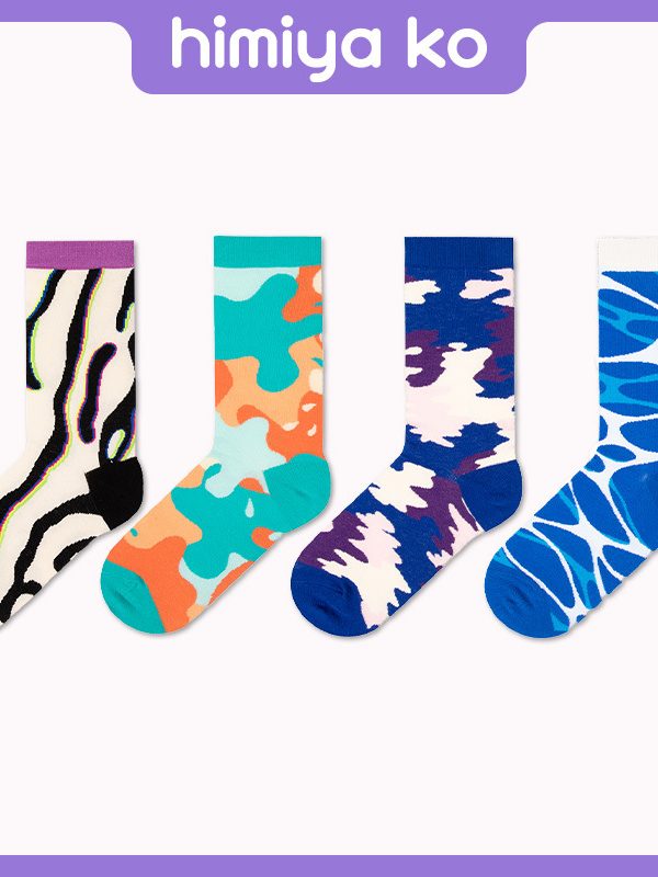 2025 spring and summer new socks women's memory reflection series cotton breathable tube socks men's socks sock lovers socks