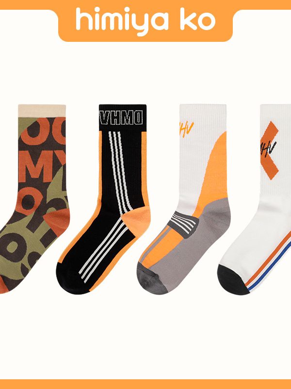 2025 autumn and winter socks men's X letter line Sports wind socks spot combed cotton lovers tide socks