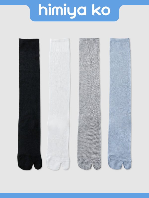 2025 new glass silk mesh split toe calf socks for women summer thin Korean ins style sweet solid color stockings