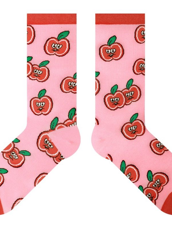 Himiya ko socks women's 2025 spring spoof fruit series Little Red Book with combed cotton tube socks