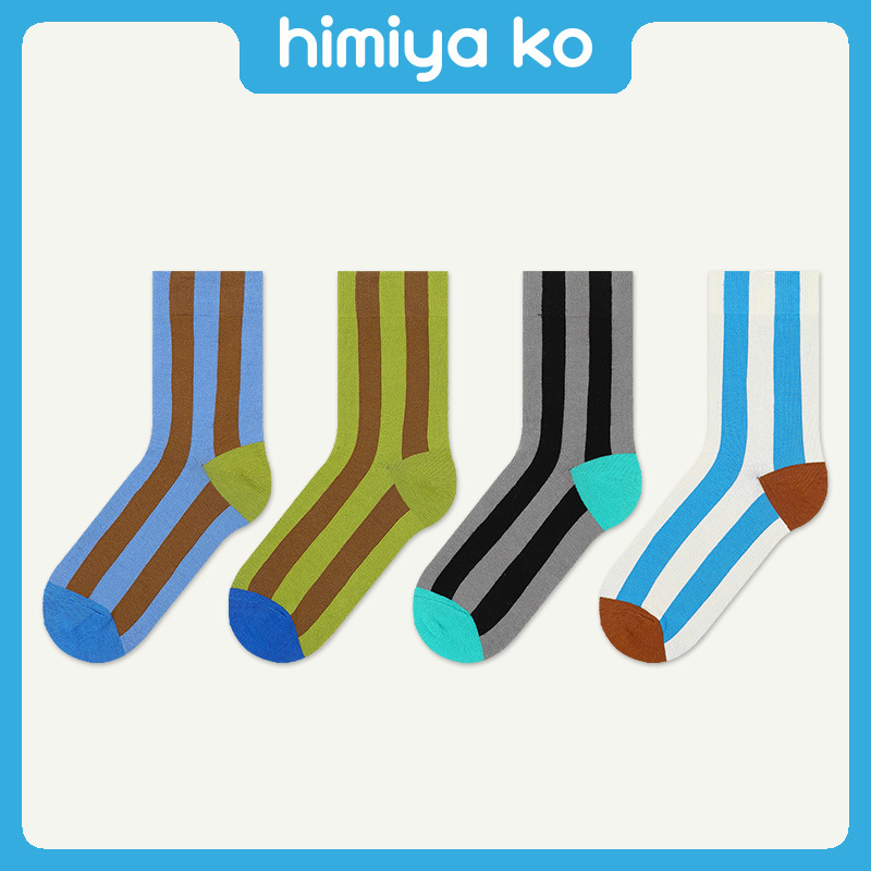Colorful Striped Socks: Trendy Maillard Cotton Socks for Women - Image 2