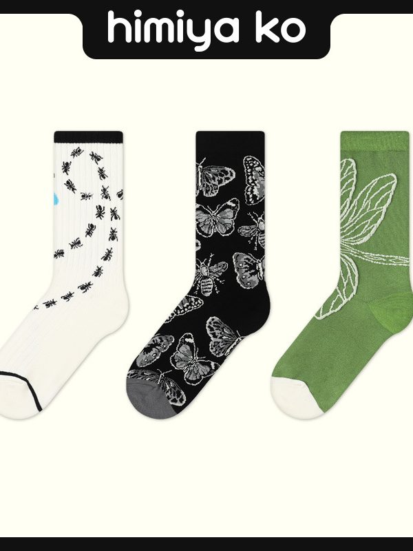 2025 Spring and Summer New Fresh Green Cotton Socks Men's Sweat-Absorbing Original Personality Fashion Trend Instagram Style Mid-Tube Socks Women
