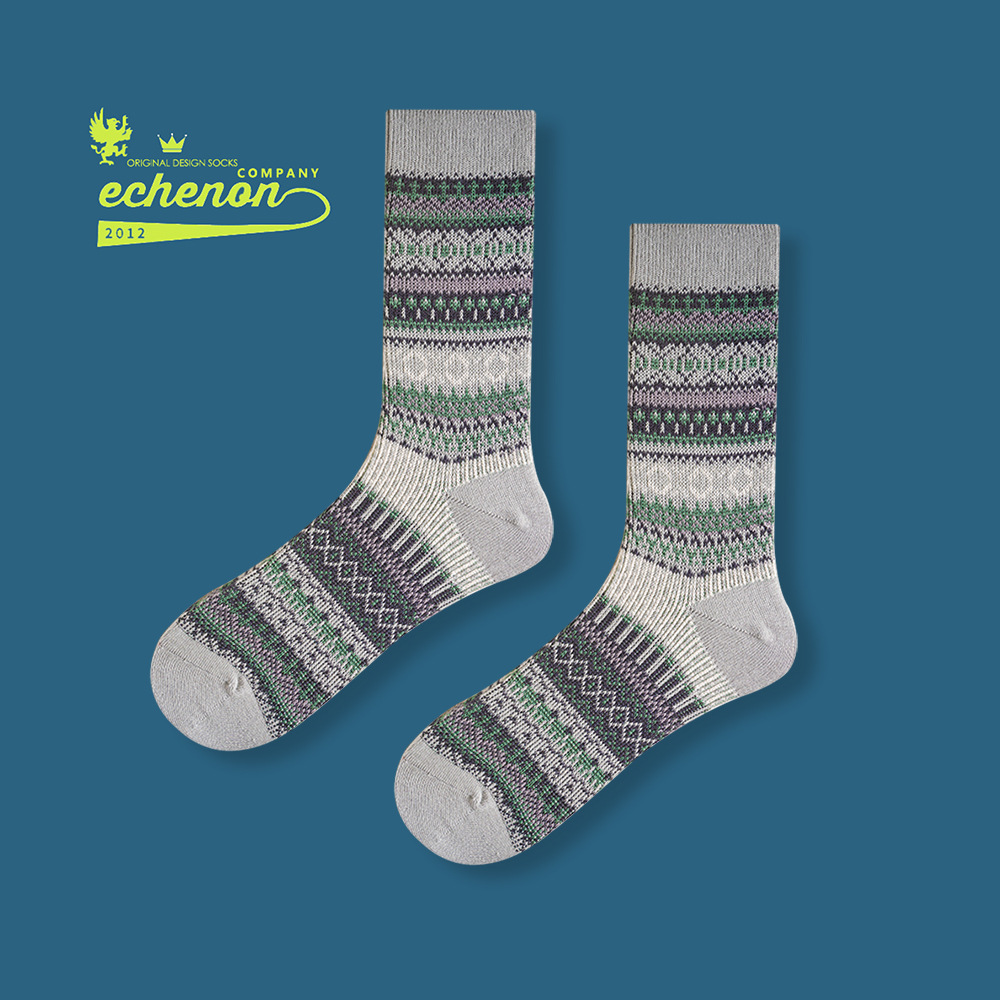 EChenon Men's Japanese Socks: Retro Ethnic Combed Cotton Mid-Length - Image 8