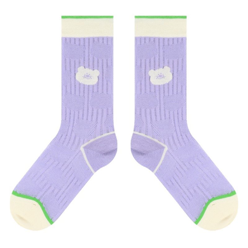 himiya ko summer color dopamine socks women's cute cartoon bear socks versatile breathable cotton socks