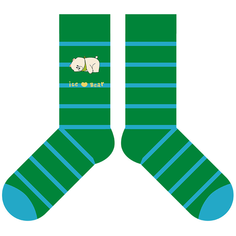 Cute Cartoon Striped Socks: Trendy Women's Mid-Calf Socks - Image 5