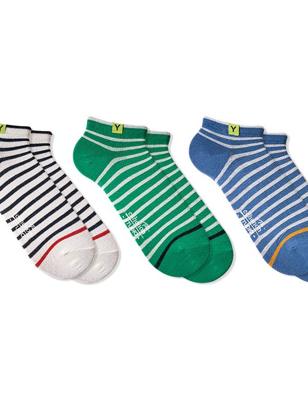 Socks men's spring and summer tide socks  176N needle retro striped shallow mouth boat Socks mesh breathable thin sports socks
