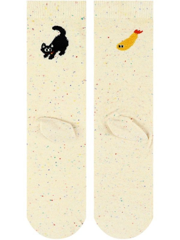 himiya ko Autumn New Japanese Simple Cute Dog Illustration Mid-length Socks Instagram Popular Fashionable Socks for Women