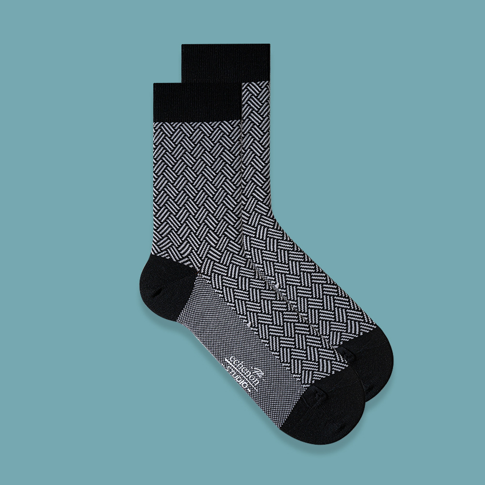 Men's Mercerized Cotton Socks: Thin, Mid-Calf, Double Needle, Gentleman Style - Image 6